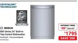Visions Electronics Bosch 800 Series 24 Built-In Top-Control Dishwasher offer
