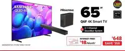 Visions Electronics Samsung 2.1-Channel Soundbar System 65 Q6F 4K Smart TV offer