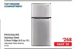Visions Electronics FRIGIDAIRE Stainless Steel 2-Door Fridge (4.5 cu. ft.) Adjustable Glass Shelves offer