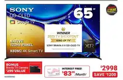 Visions Electronics SONY NATIVE 120Hz PANEL 65 X80M2 4K Smart TV offer