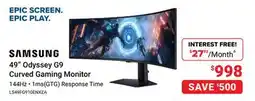Visions Electronics SAMSUNG 49 Odyssey G9 Curved Gaming Monitor offer