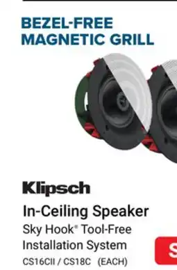 Visions Electronics Klipsch In-Ceiling Speaker 6.5 offer