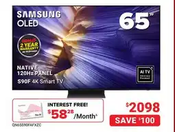Visions Electronics SAMSUNG S90F 4K Smart TV NATIVE 120Hz PANEL 65 offer