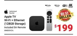 Visions Electronics Apple TV Wi-Fi + Ethernet (128GB Storage) offer