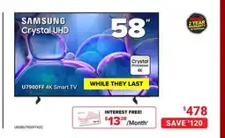 Visions Electronics SAMSUNG 58 4K Smart TV offer