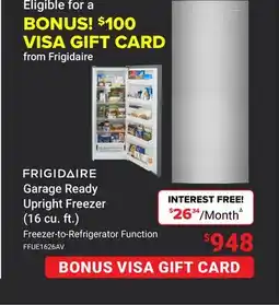 Visions Electronics Frigidaire Garage Ready Upright Freezer, (16 cu. ft.) Freezer-to-Refrigerator Function offer