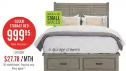 The Brick Levi Platform Storage Bed with Headboard & Frame, Wooden, Drift Grey - Queen Size offer