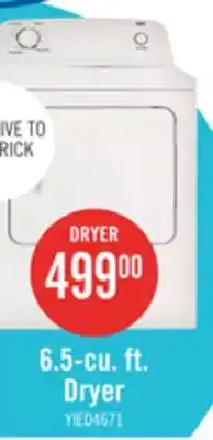 The Brick Inglis 6.5 Cu. Ft. Electric Dryer - White - YIED4671EW offer