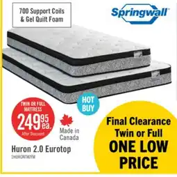 The Brick Springwall Huron 2.0 Eurotop Full Mattress offer