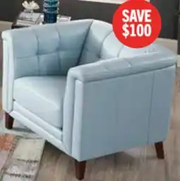 The Brick Hydeline Bodie Leather Chair - Spa Blue offer