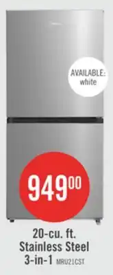 The Brick Midea 20 Cu. Ft. 3-in-1 Convertible Refrigerator-Freezer - Stainless Steel - MRU21C7BST offer