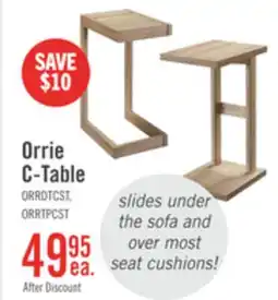 The Brick Orrie 11.75 C-Shaped Chairside Table - Taupe offer
