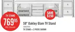 The Brick Oakley 59 Glam TV Stand with Storage and Cable Management for TVs up to 65- Silver offer