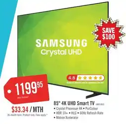 The Brick SAMSUNG 85 U8000 Crystal 4K UHD Smart Tizen OS TV offer
