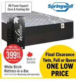 The Brick Springwall White Birch Tight Top Firm Twin Mattress-in-a-Box offer