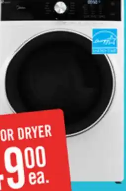 The Brick Midea 8 Cu. Ft. Electric Dryer - White - Stackable - MLE52N4AWW offer