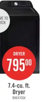 The Brick Samsung 7.4 Cu. Ft. Electric Dryer - Black Stainless Steel - DVE47CG3500VAC offer