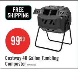 The Brick Costway Tumbling Composter 40 Gallon Garden Rotating Compost Bin W/dual Chamber offer