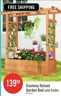 The Brick Costway 1 Pcs Wooden Raised Garden Bed With Trellis & Hanging Roof Drainage Elevated Planter Box offer