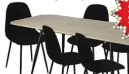 The Brick Joss 7pc Dining Set with Table & 6 Chairs - 63-86.5W Butterfly Extension, Metal - Natural/Black offer