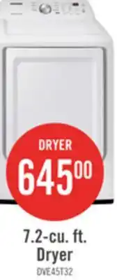The Brick Samsung 7.2 Cu. Ft. Electric Dryer - White - DVE45T3200W/AC offer