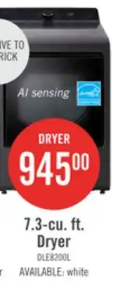 The Brick LG 7.3 Cu. Ft. Electric Dryer with AI Sensing and ThinQ - Platinum Black - DLE8200L offer