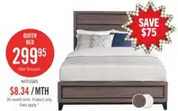 The Brick Kate Panel Bed with Headboard & Frame, Grey/Brown - Queen Size offer