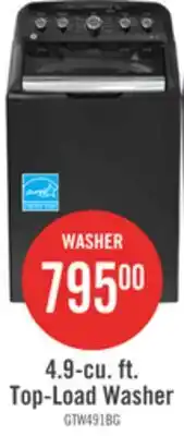 The Brick GE 4.9 Cu. Ft. Top Load Agitator Washer - Diamond Grey - GTW491BMRDG offer
