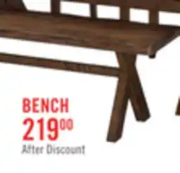 The Brick Plum Dining Bench, Wood, Live-Edge Look, 47.25W- Nutmeg Brown offer