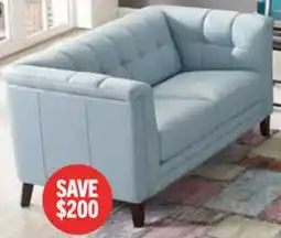 The Brick Hydeline Bodie Leather Loveseat - Spa Blue offer
