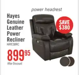 The Brick Hayes 38 Genuine Leather Power Reclining Chairs with Adjustable Headrest - Brown offer
