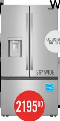 The Brick Whirlpool 36 30 Cu. Ft. French-Door Refrigerator with Dual Ice Makers - Stainless Steel - WRFF3736SZ offer
