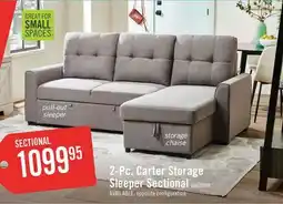The Brick Carter 2-Piece Right-Facing Linen-Look Fabric Sleeper Sectional with Storage Chaise - Solis Grey offer