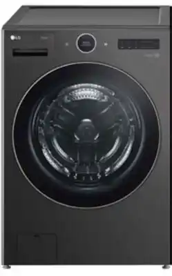 The Brick LG 5.8 Cu. Ft. Smart Front-Load High-Efficiency Steam Washer - Black Steel - Stackable - WM6700HBA offer