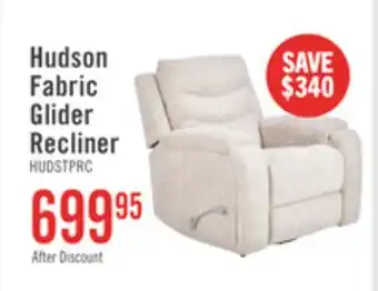 The Brick Hudson 40 Chenille Fabric Glider Reclining Chair with Dual Cupholders - Taupe offer