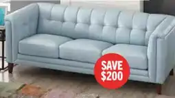 The Brick Hydeline Bodie Leather Sofa - Spa Blue offer