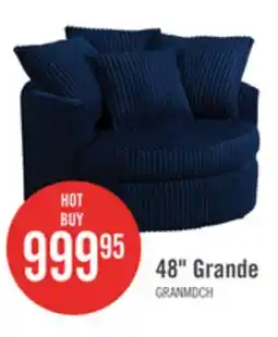 The Brick Made in Canada Grande 48 Chenille Fabric Cuddler Accent Chair - Groove Midnight Blue offer