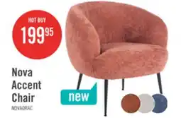 The Brick Nova 28.7 Boucle Fabric Accent Chair - Orange offer