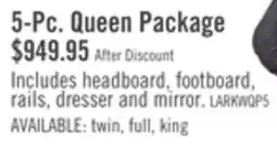 The Brick Lark 5pc Bedroom Set with Panel Bed, Dresser & Mirror, Rustic White - Queen Size offer