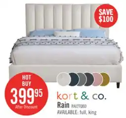 The Brick Kort & Co. Rain Upholstered Platform Bed in Taupe Fabric, Tufted - Queen Size offer