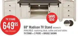 The Brick Madison 60 Rustic TV Stand with Storage and Cable Management for TVs up to 65- White offer