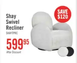 The Brick Shay 33 Chenille Fabric Swivel Glider Reclining Accent Chair - River Rock Beige offer