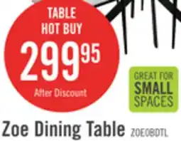 The Brick Zoe Dining Table with Glass Top, Metal Geometric Base, 47W Round - Black offer