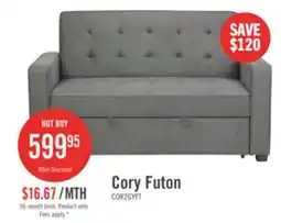 The Brick Cory 59 Velvet Fabric Klik Klak Futon with Tufting - Grey offer