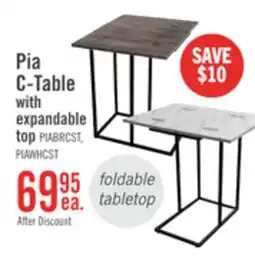 The Brick Pia 18 C-Table with Expandable Top - Brown offer