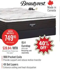 The Brick Beautyrest GL4 Eurotop Firm Queen Mattress offer