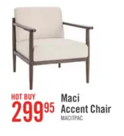 The Brick Maci 28.9 Linen-Look Accent Chair with Wood Legs – Taupe offer