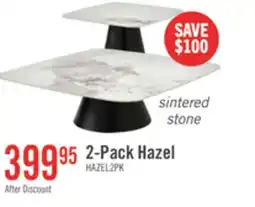The Brick Hazel 39.5 Modern 2-Pack White Sintered Stone Top Coffee + End Table - Black and White offer