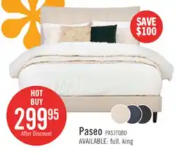 The Brick Paseo Platform Bed in Taupe Vegan-Leather Fabric - Queen Size offer