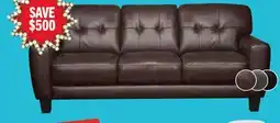The Brick Curt 85 Genuine Leather Sofa with Button Tufting - Brown offer